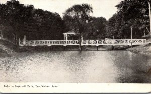 Iowa Des Moines Ingewrsoll Park Lake 1911