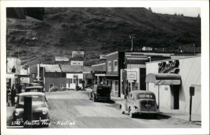 Kodiak AK Street Scene Cars Casino c1950s Real Photo Postcard