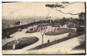 Old Postcard Marseille Garden Puget Hill