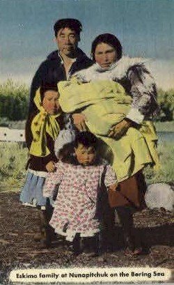 Eskimo family at Nunapitchuk - Misc, Alaska AK