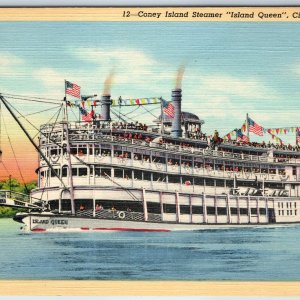 c1930s Cincinnnati OH Coney Island Steamer Steam Ship SS Queen Sternwheeler A204