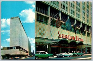 Vtg Philadelphia Pennsylvania PA Sheraton Hotel Old Cars 1960s View Postcard