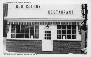 North Conway NH Main Street Old Colony Restaurant E-152 Real Photo Postcard