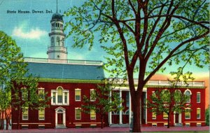 State House Building Dover Delaware DE Linen Postcard A7