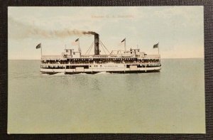 Mint Vintage Illustrated Americhrome Postcard Steamer GA Boeckling