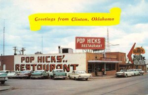 Clinton Oklahoma Pop Hicks' Restaurant Vintage Postcard AA31707