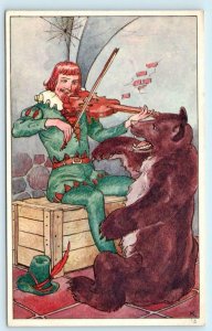 HET SLIMME SNIJDERTJE Grimms' Fairy Tail THE BRAVE LITTLE TAILOR Bear   Postcard