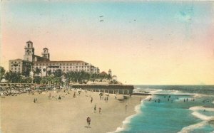 Palm Beach Florida 1931 Bathing Beach Breakers Albertype Postcard 21-6853