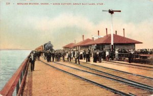 GREAT SALT LAKE Utah UT ~ MIDLAKE RAILROAD STATION Train Depot ca1910's Postcard