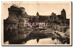 Old Postcard La Douce France Fougeres Brittany's northern ramparts of the Cas...