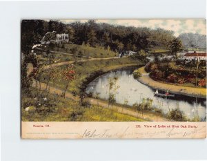 Postcard View of Lake at Glen Oak Park, Peoria, Illinois