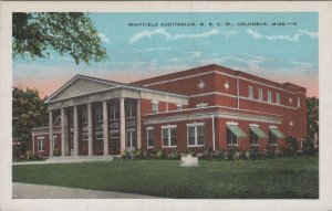 Postcard Whitfield Auditorium MSCW Columbus MS Mississippi