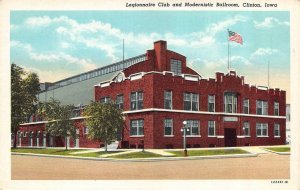 CLINTON, Iowa IA    LEGIONNAIRE CLUB & MODERNISTIC BALLROOM   ca1940's Postcard