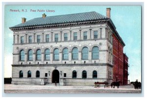 c1910's Free Public Library Building Newark New Jersey NJ Antique Postcard 