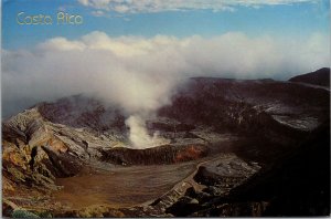 VINTAGE CONTINENTAL SIZE POSTCARD ACTIVE CRATER COSTA RICA