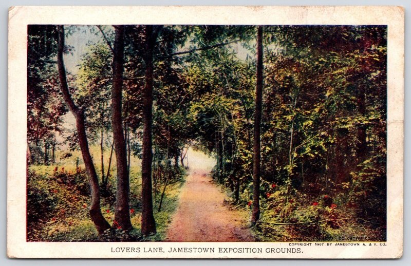 Lover's Lane Jamestown Exposition Grounds Indian Canoe Trail Charming Postcard