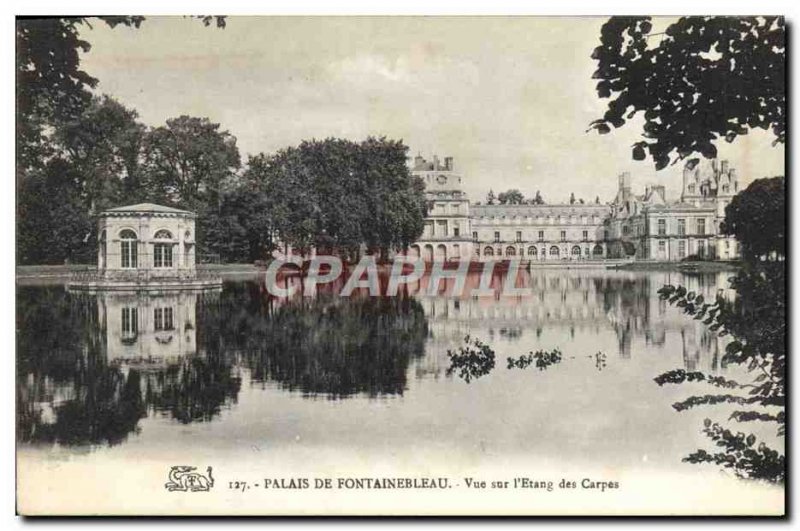 Old Postcard Fontainebleau Palace Of View On I & # 39Etang The Carps