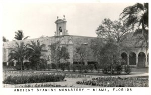 Postcard 1920's Ancient Spanish Monastery Building Miami Florida Structure FL