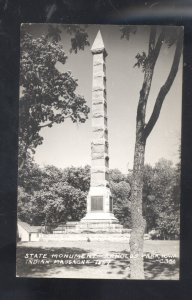 RPPC LAKE OKOBOJI ARNOLD'S PARK IOWA INDIAN MONUMENT VINTAGE REAL PHOTO POSTCARD