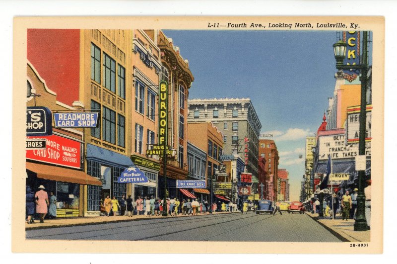 KY - Louisville. Fourth Avenue looking North circa 1942
