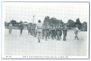 c1930's Drill of Army Ground Force Troops Fort Geo G. Meade Maryland MD Postcard