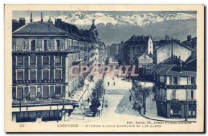 Grenoble Old Postcard Avenue d & # 39Alsace Lorraine and the Alps