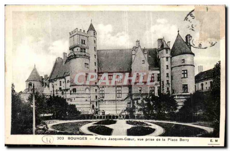 Old Postcard Bourges Palais Jacques Coeur shooting Place Berry