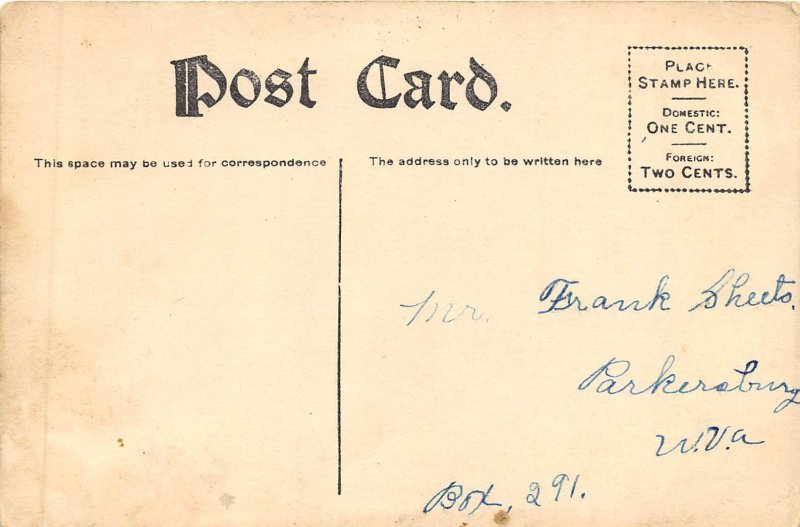 Parkersburg West Virginia c1910 Postcard Post Office