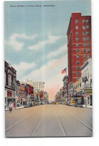 Little Rock Arkansas AR Postcard 1930-1950 Main Street