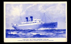 f2696 - B&I Line Ferry - Lady Leinster - Liverpool to Dublin - postcard