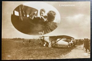 Mint Real Picture Postcard Early Aviation Lindbergh & The Spirit Of St Louis