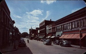 Alpena MI Second Ave Classic Cars Storefront Chrome Vintage Postcard