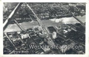 Real Photo Vista Aerea Reclife Brazil 1952 