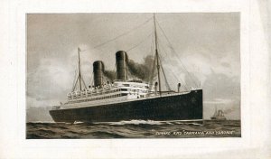 Postcard Early View of Cunard R.M.S. Carmania & Caronia Ships.      S6,