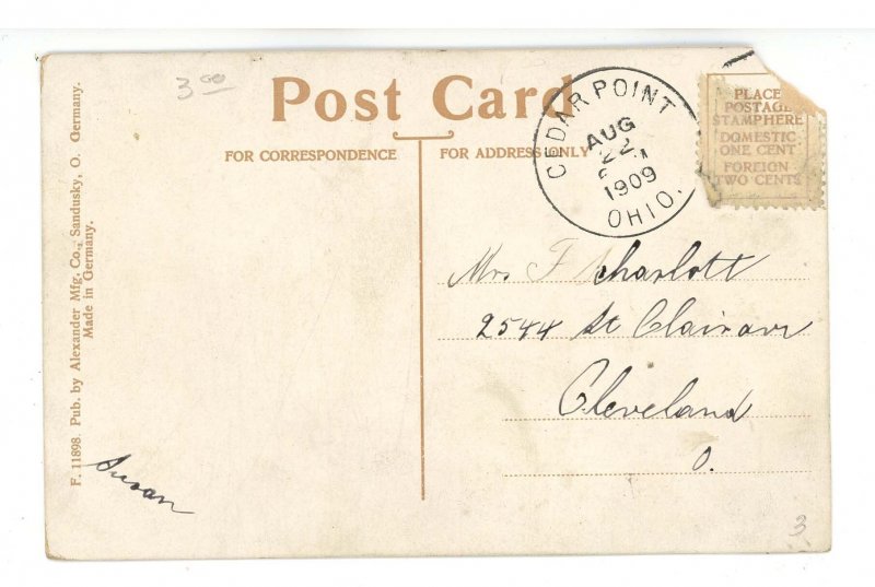 OH - Cedar Point. Moonlight on the Lagoon  (corner taped, damage)