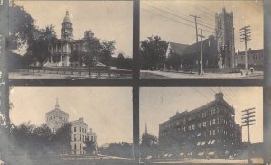 Early RPPC, Real Photo, City Buildings Multi-View, Quincy,IL,Old Post Card