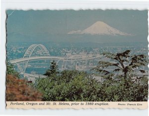 Postcard Portland, and Mt. St. Helens, prior to 1980 eruption, Portland, Oregon