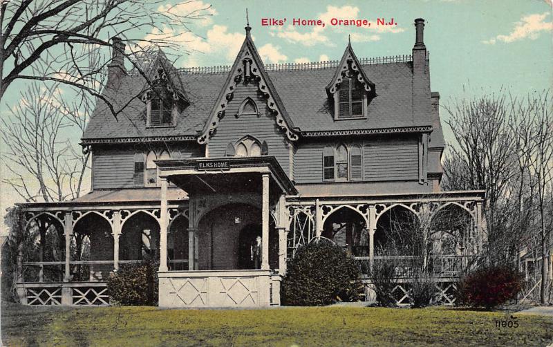 Elks' Home, Orange, New Jersey, Early Postcard, Used in 1913