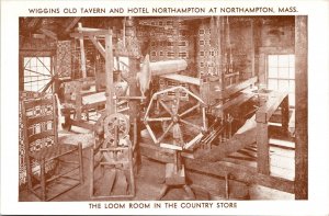Wiggins Old Tavern Hotel Northampton MA Loom Room Country Store Postcard UNP VTG 