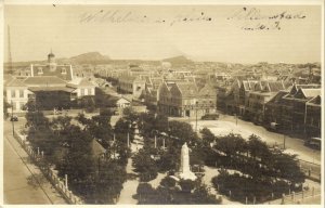 curacao, D.W.I., Wilhelmina Square (1920s) Sunny Isle RPPC Postcard