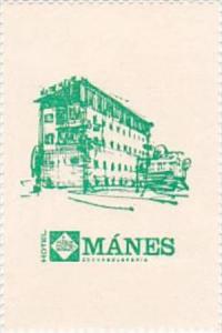 CZECHOSLOVAKIA HOTEL MANES VINTAGE LUGGAGE LABEL