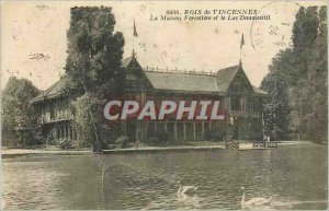 Old Postcard Bois de Vincennes La Maison Forestiere and Lake Daumesnil Swans