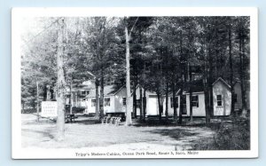 SACO, Maine ME~ Roadside TRIPP'S MODERN CABINS Motel c1950s York County Postcard
