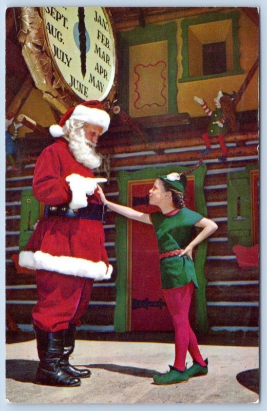 1950's SANTA'S VILLAGE SKYFOREST CALIFORNIA MISCHIEVIOUS ELF VINTAGE POSTCARD 