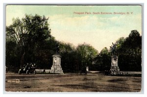 Prospect Park Entrance Statues Brooklyn New York CIty NY NYC UNP DB Postcard W9