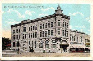 Postcard The Security National Bank in Arkansas City, Kansas~139146