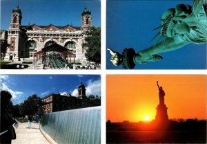 4~4X6 Postcards ELLIS ISLAND, NY New York MAIN~IMMIGRANTS WALL~STATUE OF LIBERTY