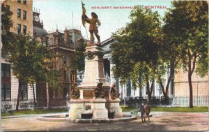 Canada Monument Maisonneuve Montreal Vintage Postcard 03.62