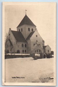 Innlandet Norway Postcard Vestre Totens Church c1940's Vintage RPPC Photo