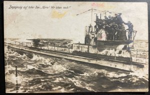 Mint Germany Picture Postcard U boat submarine encounter on high Seas
